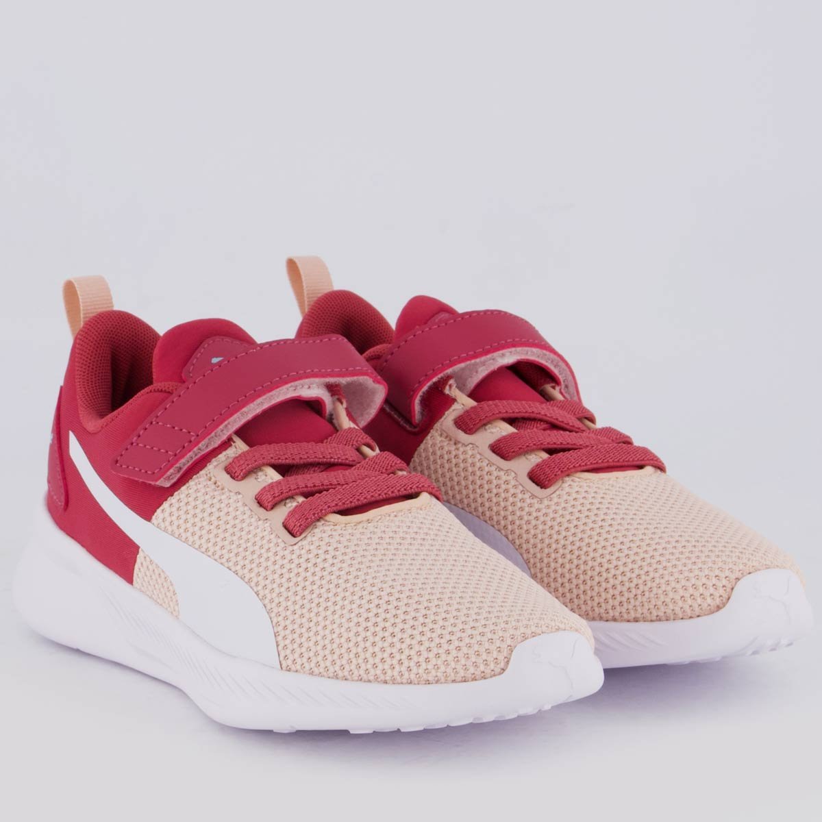 Tênis Puma Flyer Runner V PS Infantil Rosa e Branco Rosa 2