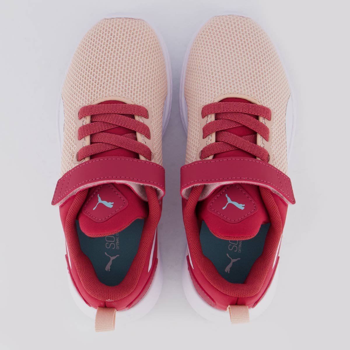 Tênis Puma Flyer Runner V PS Infantil Rosa e Branco Rosa 4