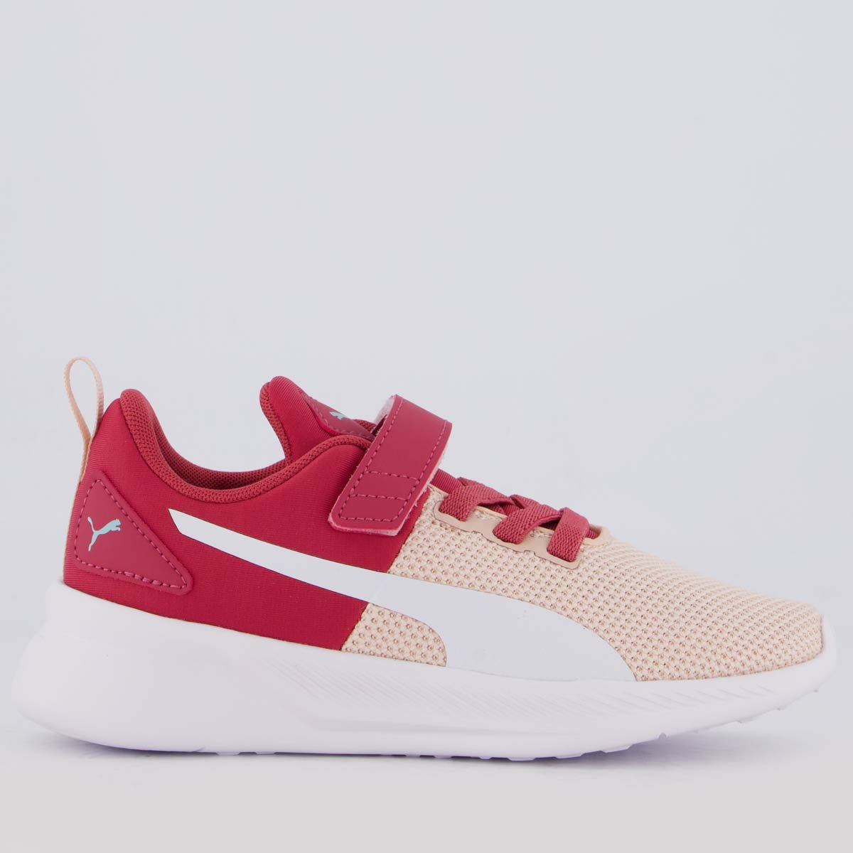 Tênis Puma Flyer Runner V PS Infantil Rosa e Branco