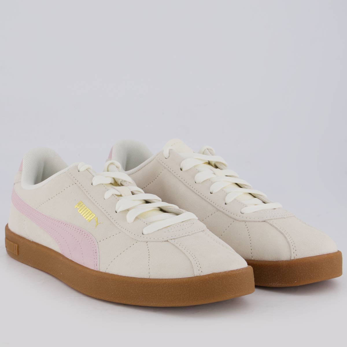 Tênis Puma Club II Feminino Branco Bege/Rosa 2
