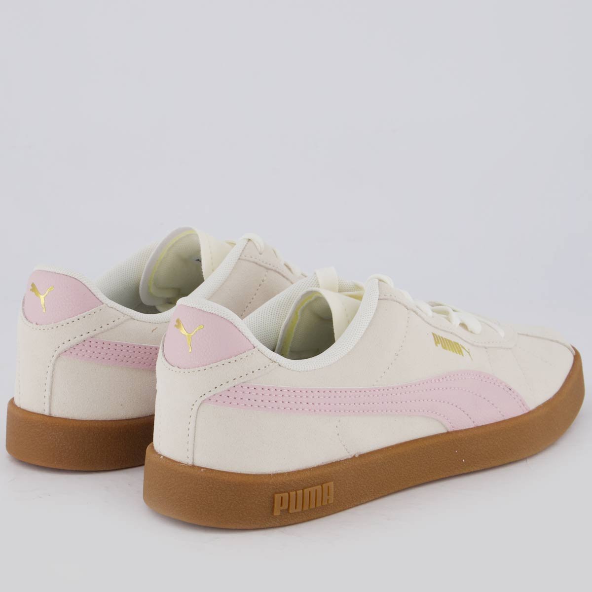 Tênis Puma Club II Feminino Branco Bege/Rosa 3