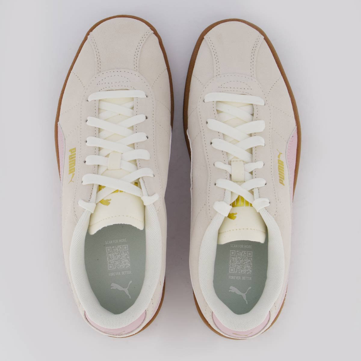 Tênis Puma Club II Feminino Branco Bege/Rosa 4