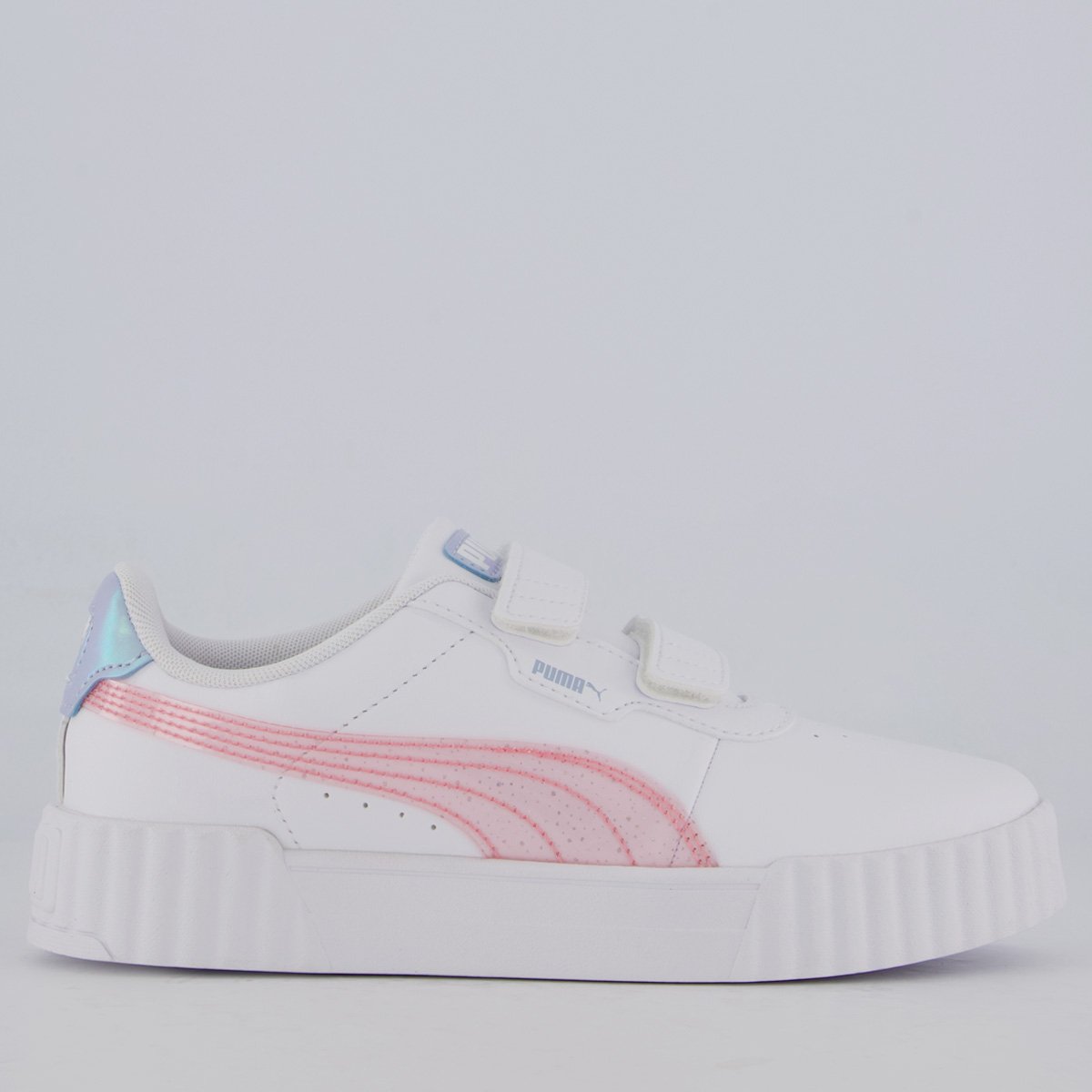 Tênis Puma Carina 3.0 Blurry Dreams Juvenil Branco e Rosa