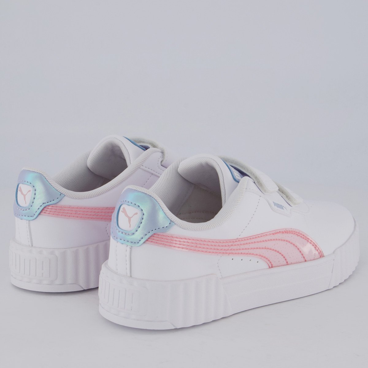 Tênis Puma Carina 3.0 Blurry Dreams Juvenil Branco e Rosa Branco/Rosa 3