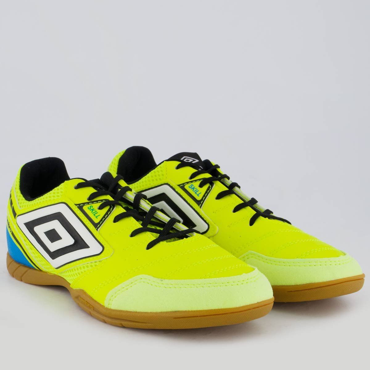 Chuteira Umbro Skill Futsal Verde e Preta Amarelo 2