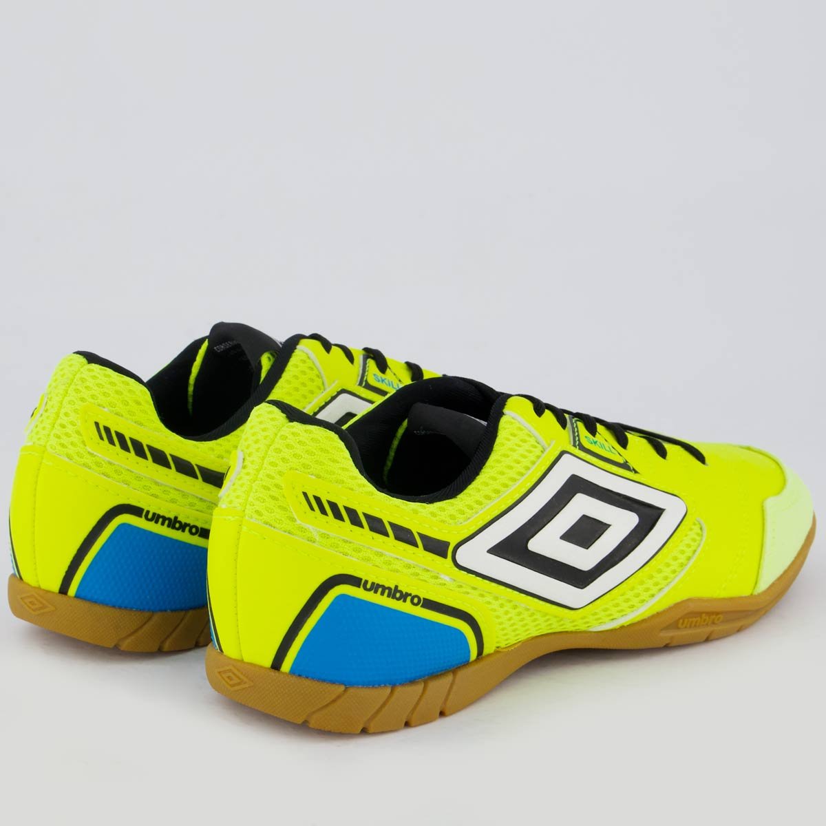 Chuteira Umbro Skill Futsal Verde e Preta Amarelo 3
