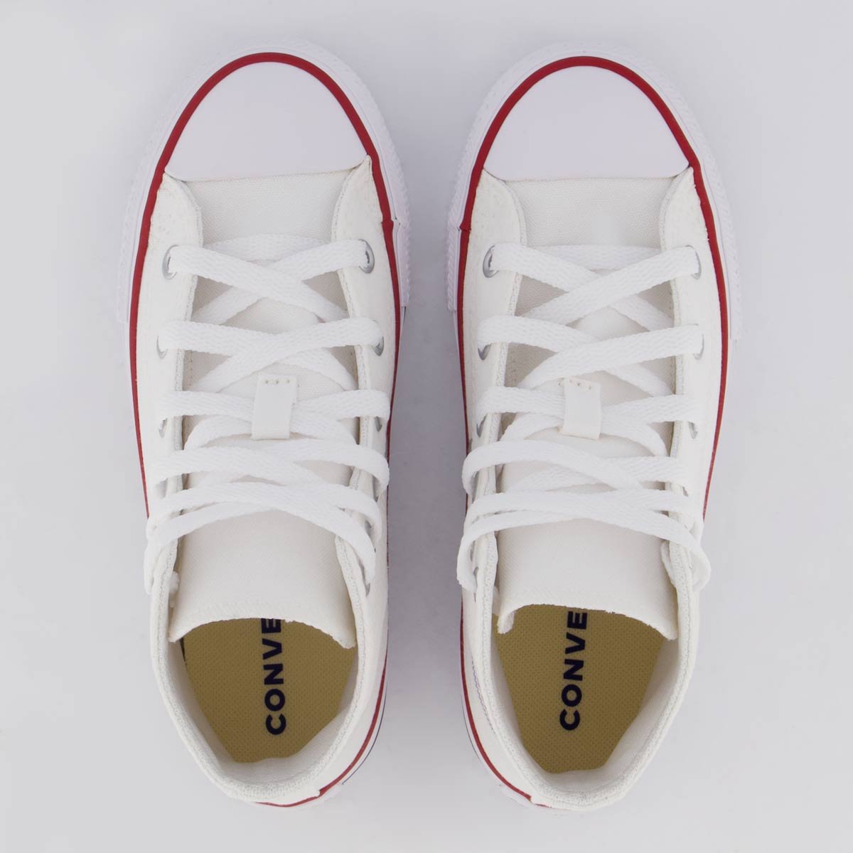 Tênis Converse All Star Chuck Taylor Cano Alto Infantil Branco Branco 4