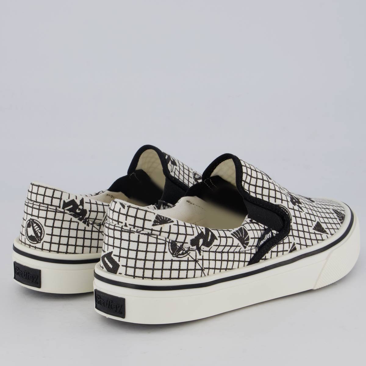Tênis Redley Slip On Estampado Preto e Branco Preto/Branco 3