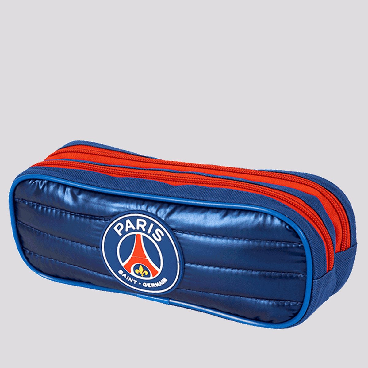Estojo PSG 2 Compartimentos Plus Stripes Azul e Vermelho Azul 3