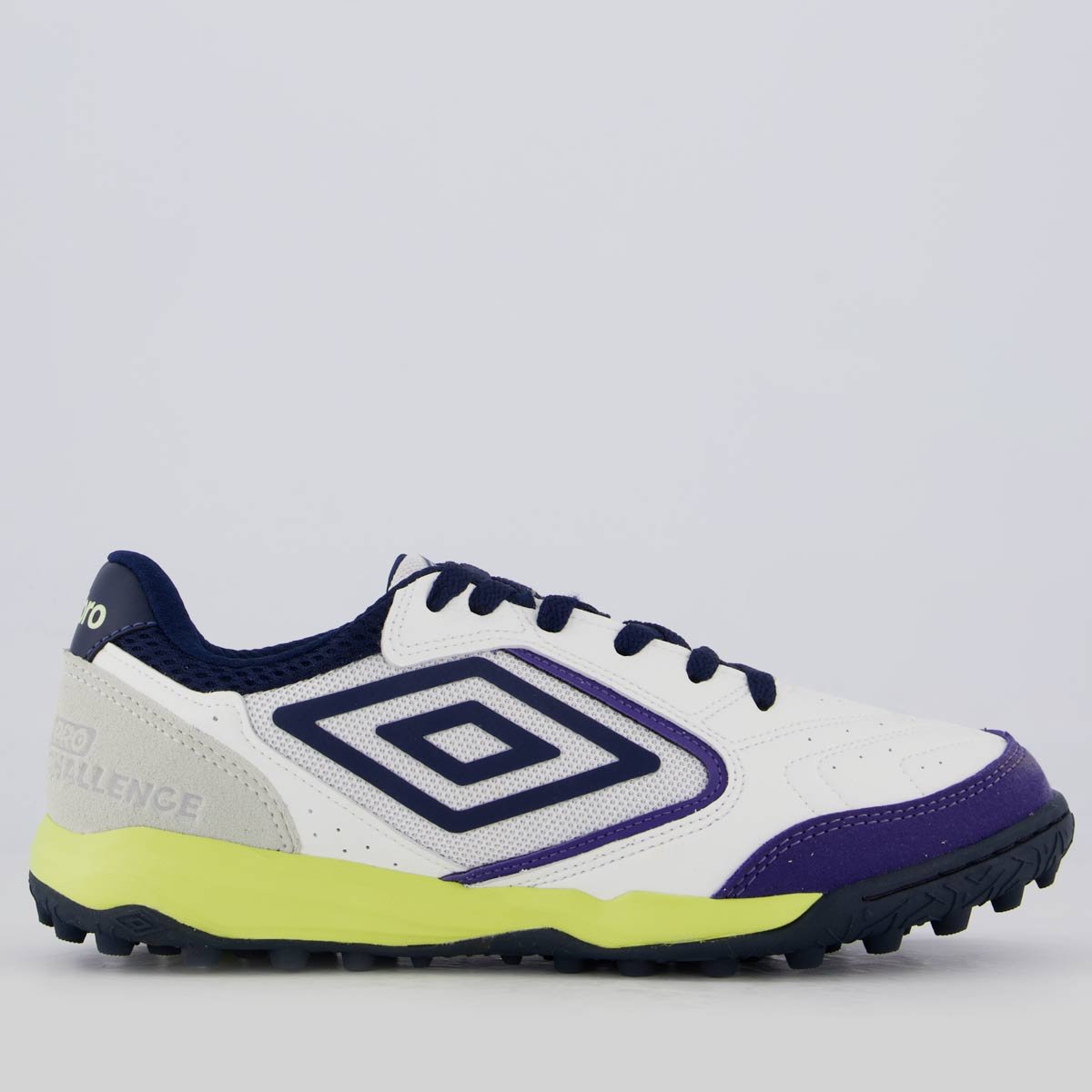 Chuteira Umbro Pro Challenge Uptake Society Branca e Roxa