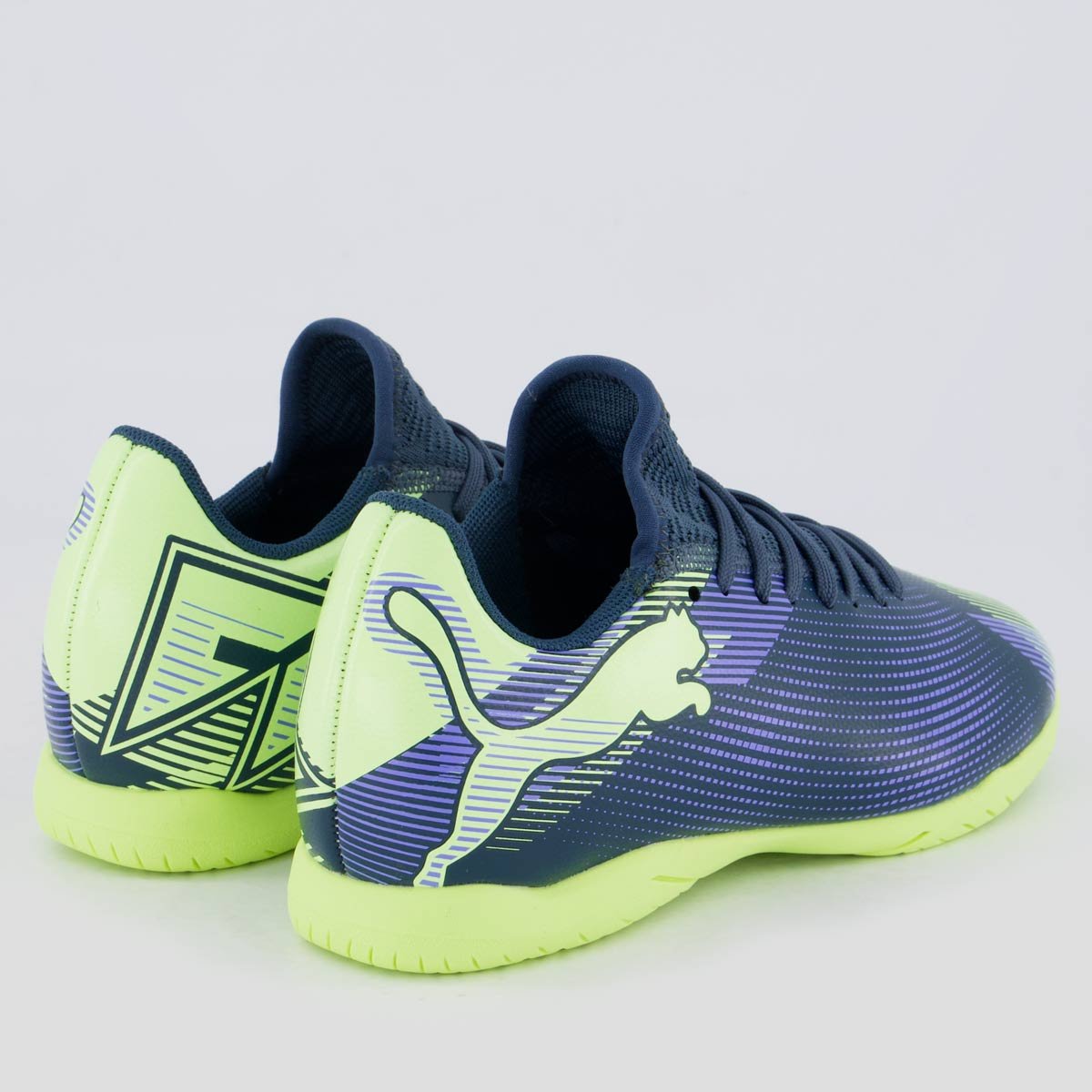 Chuteira Puma Future 7 Play Futsal Juvenil Azul e Verde Azul/Verde 3