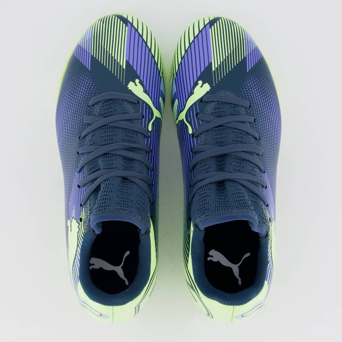 Chuteira Puma Future 7 Play Futsal Juvenil Azul e Verde Azul/Verde 4