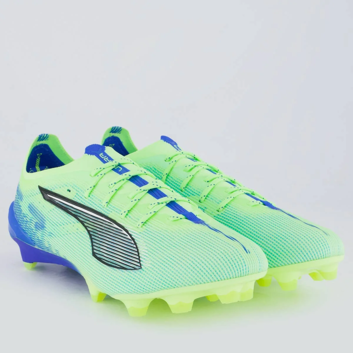 Chuteira Puma Ultra 5 Ultimate FG Campo Verde e Azul Verde/Azul