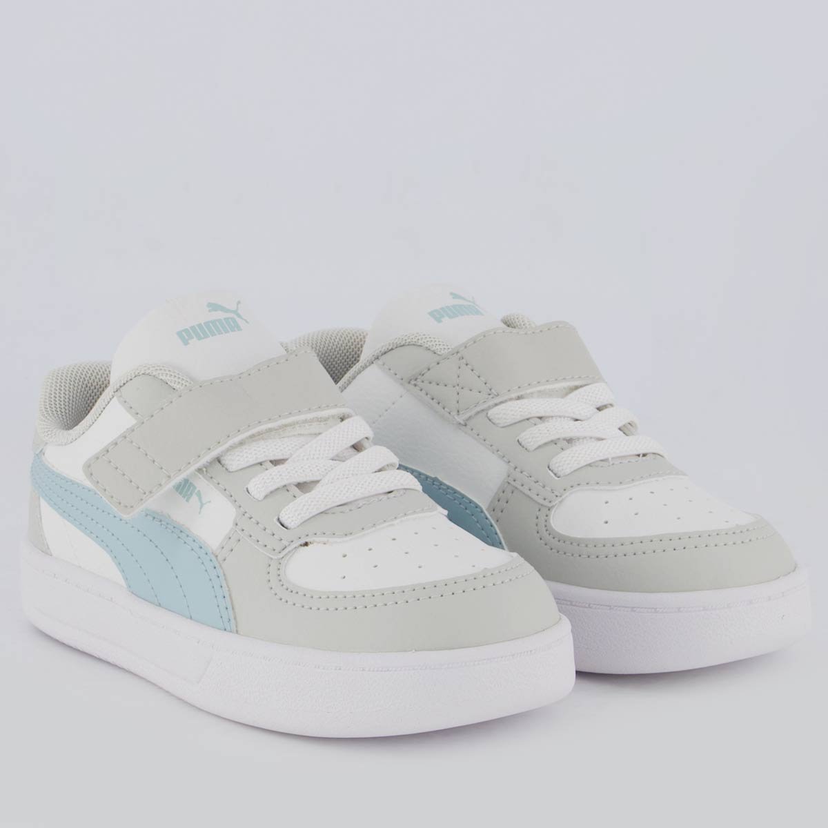 Tênis Puma Caven 2.0 AC + BDP Infantil Branco e Cinza Branco/Cinza 2