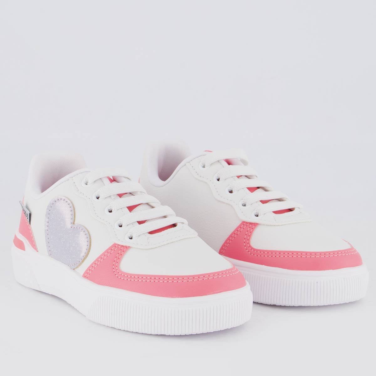 Tênis Klin Sky Coração Infantil Branco e Rosa Branco/Rosa 2