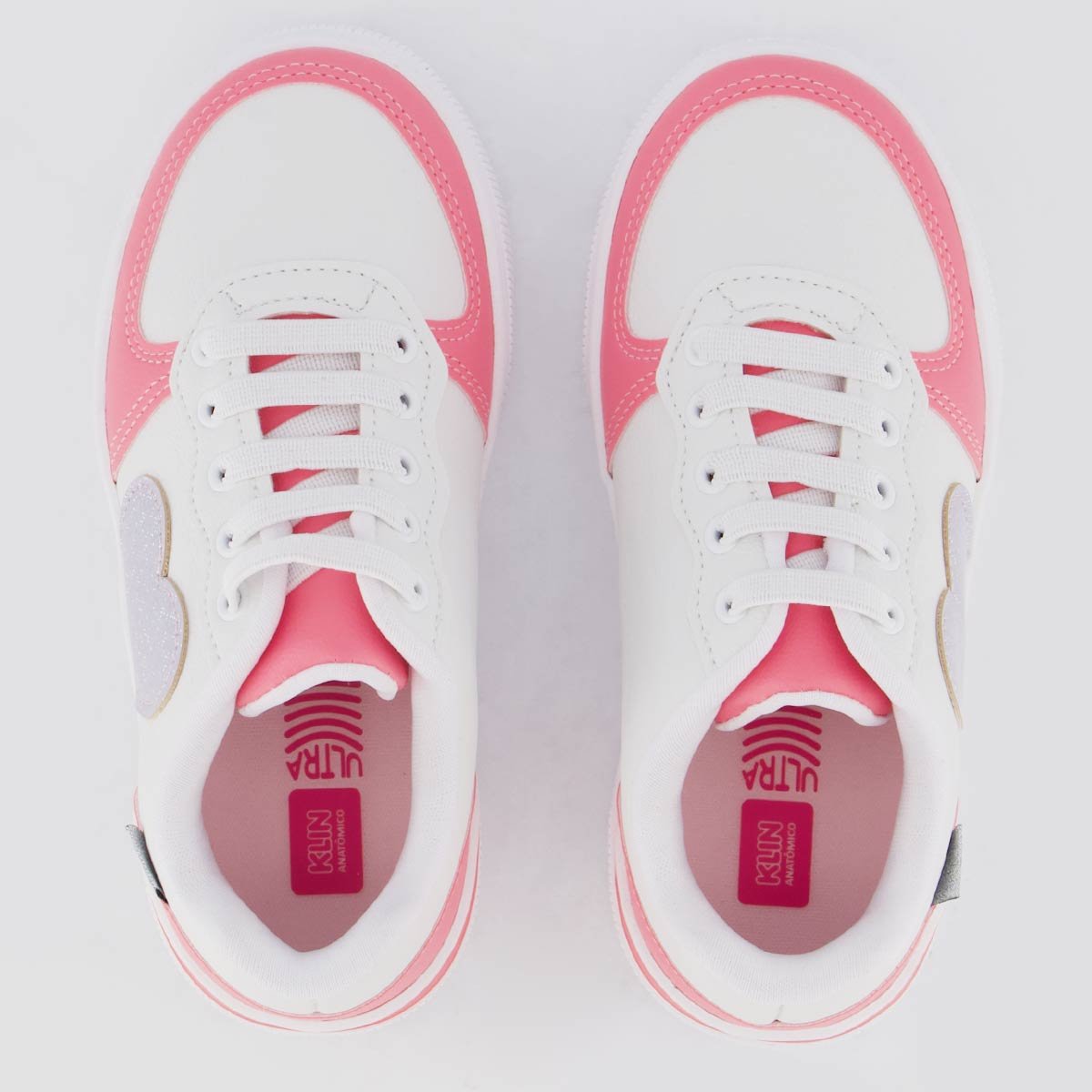 Tênis Klin Sky Coração Infantil Branco e Rosa Branco/Rosa 4