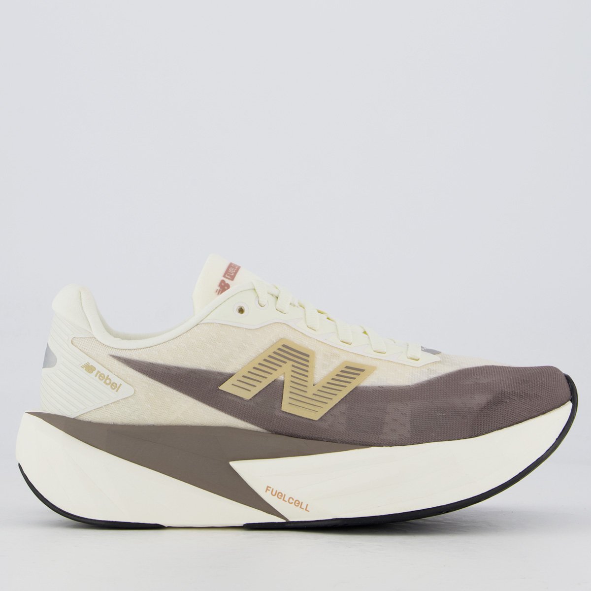 Tênis New Balance Fuelcell Rebel V5 Feminino Off White White/Cinza 1