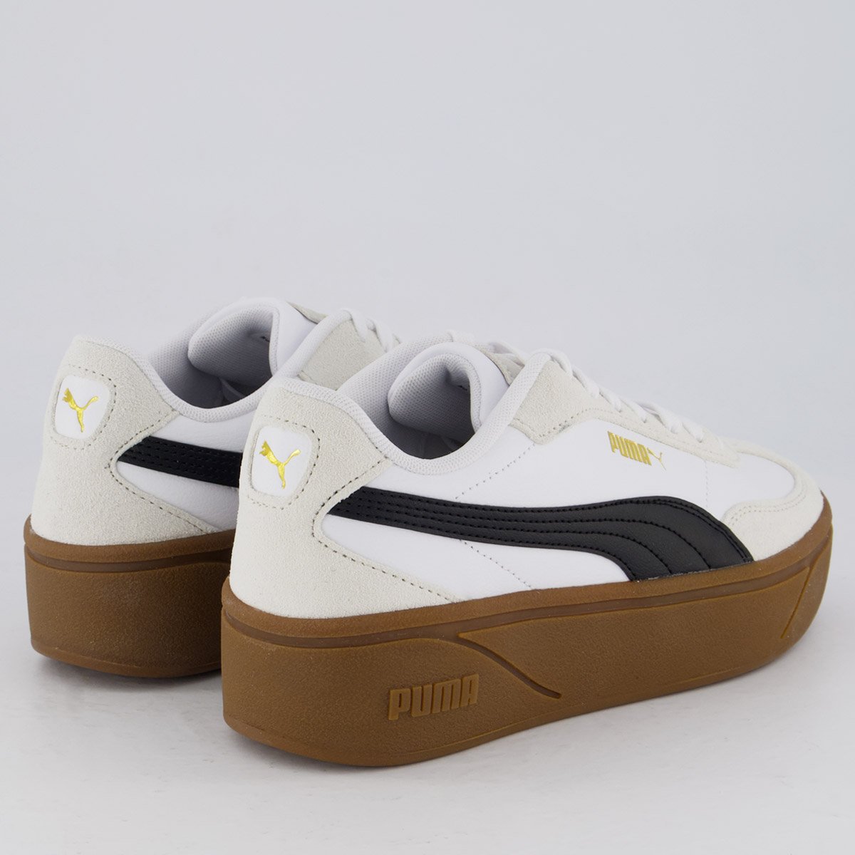 Tênis Puma Club II Era Plataforma Feminino Branco e Cinza Branco/Cinza 3