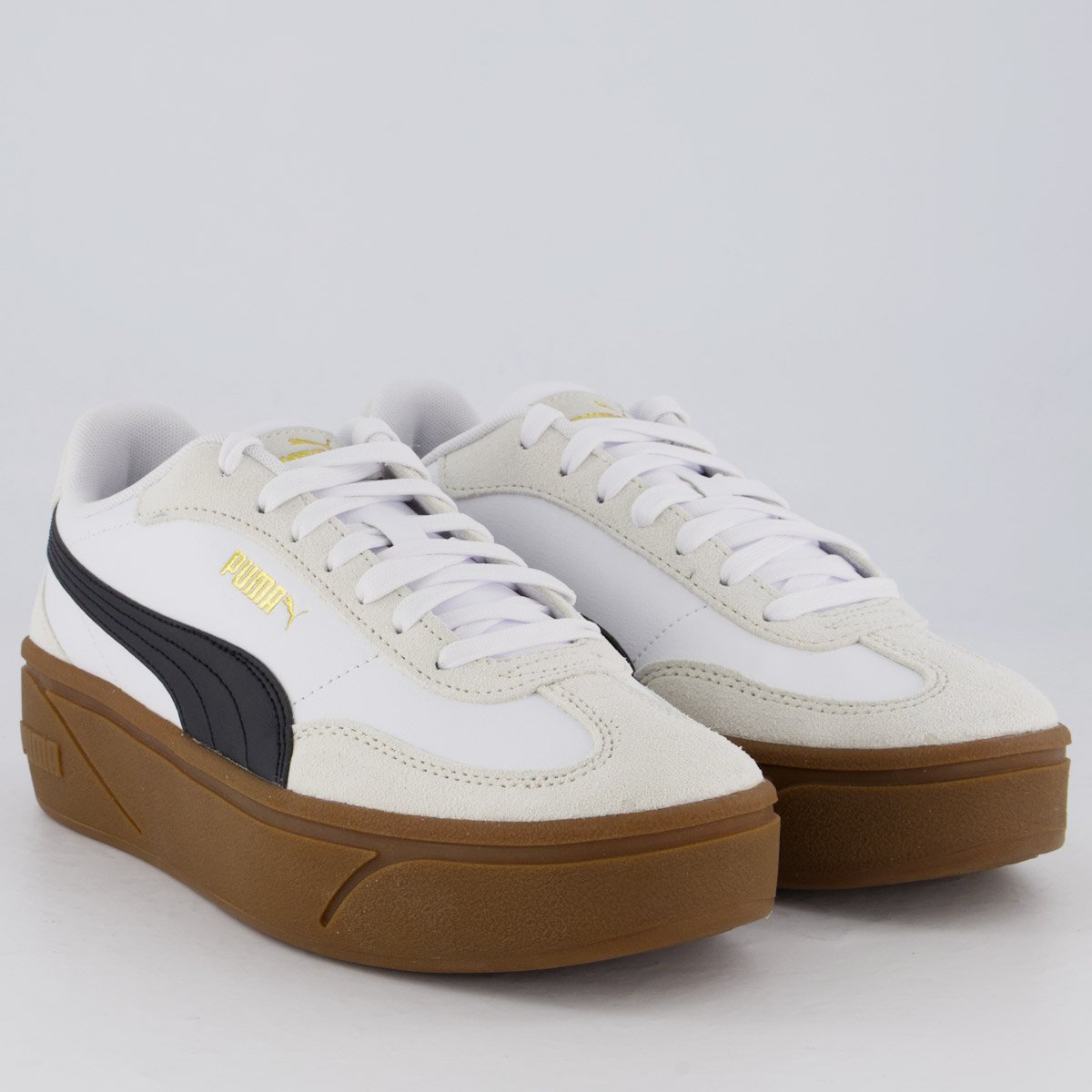 Tênis Puma Club II Era Plataforma Feminino Branco e Cinza Branco/Cinza 2