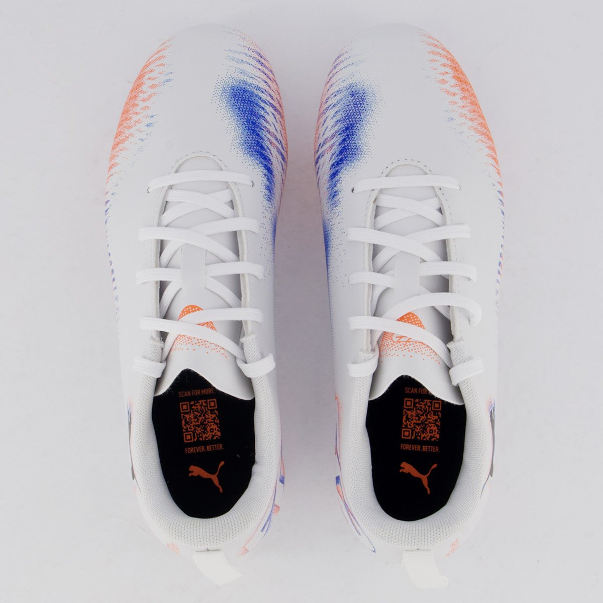 Chuteira Puma Future 8 Play FG/AG Campo Juvenil Branca Branco 4