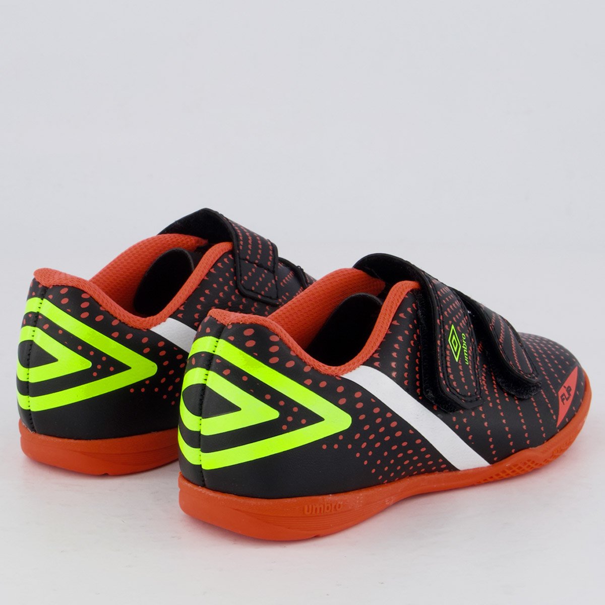 Chuteira Umbro Flip Futsal Kids Preta e Laranja Preto/Laranja 3