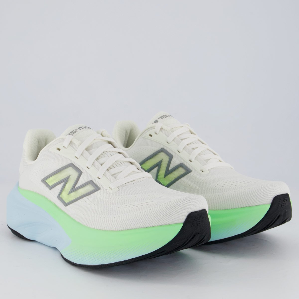 Tênis New Balance Fresh Foam X More V6 Feminino Off White e Verde White/Verde 2