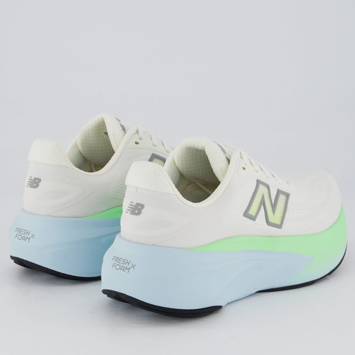 Tênis New Balance Fresh Foam X More V6 Feminino Off White e Verde White/Verde 3