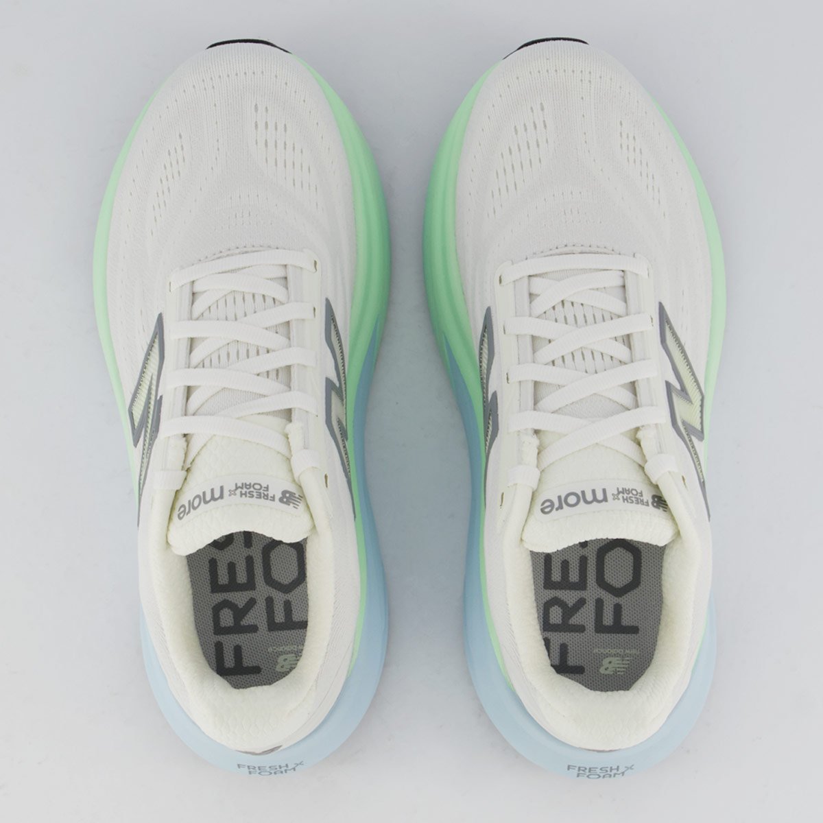 Tênis New Balance Fresh Foam X More V6 Feminino Off White e Verde White/Verde 4