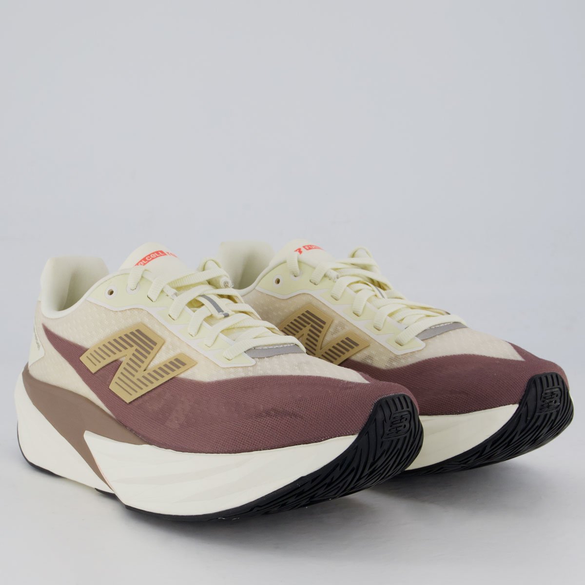 Tênis New Balance Fuelcell Rebel V5 Off White e Marrom Off White/Marrom 2