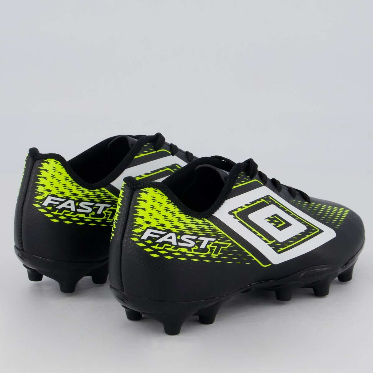 Chuteira Umbro Fast II Campo Juvenil Preta e Verde Preto/Verde 3