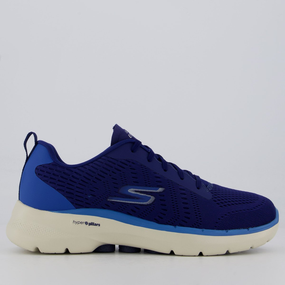 Tênis Skechers Go Walk 6 Marinho e Off White Azul 1