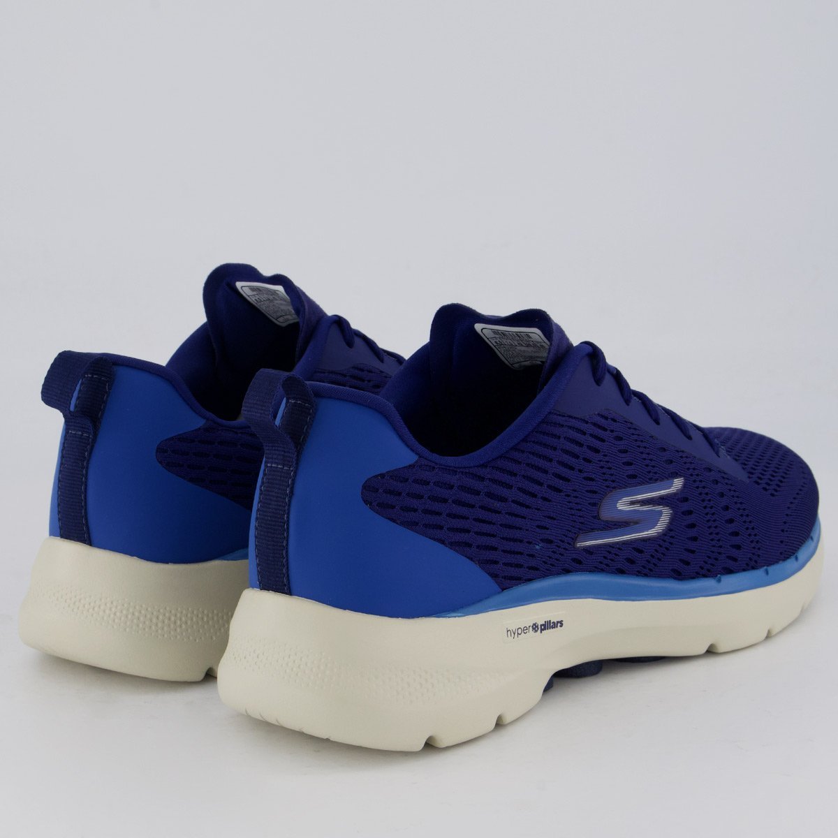 Tênis Skechers Go Walk 6 Marinho e Off White Azul 3
