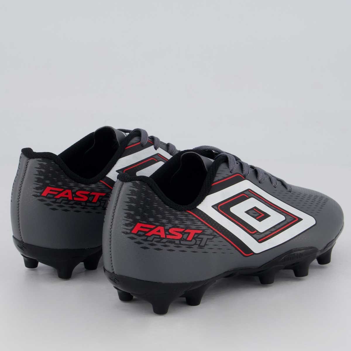 Chuteira Umbro Fast II Campo Juvenil Cinza e Preto Cinza/Preto 3