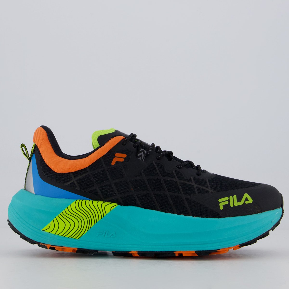 Tenis Fila Racer Skytrail Preto e Laranja Preto/Verde/Laranja 1