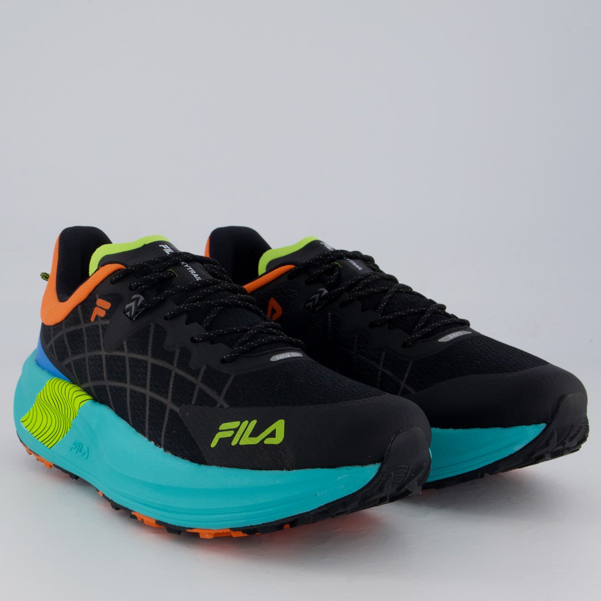 Tenis Fila Racer Skytrail Preto e Laranja Preto/Verde/Laranja 2