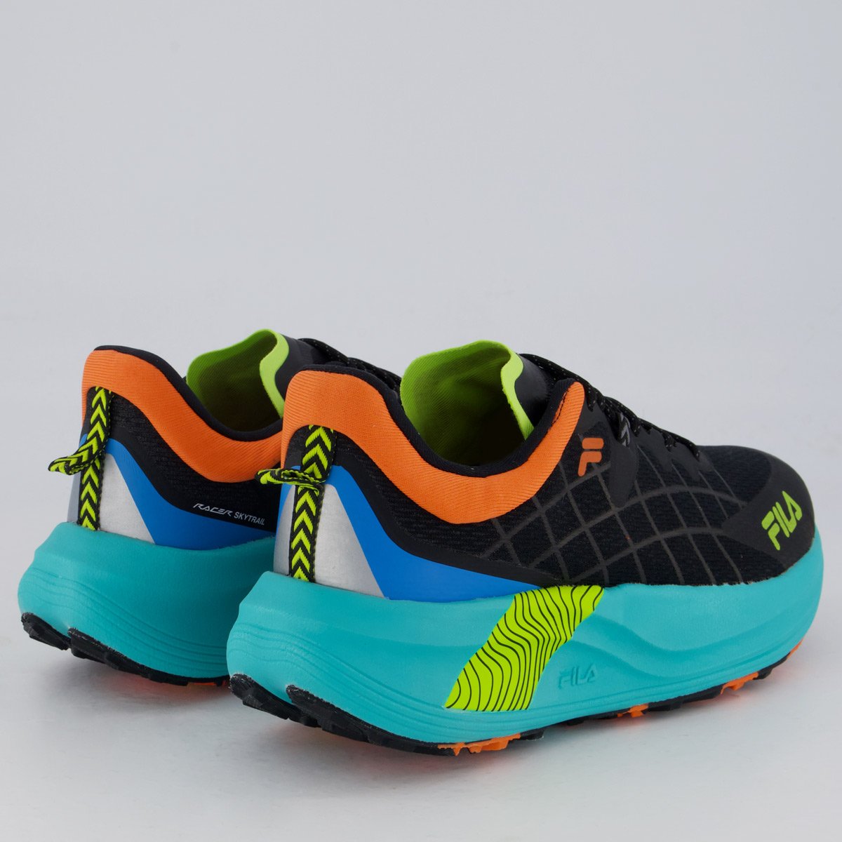 Tenis Fila Racer Skytrail Preto e Laranja Preto/Verde/Laranja 3
