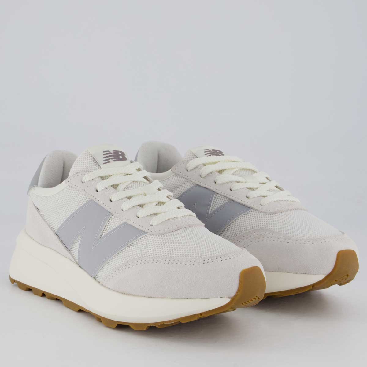 Tênis New Balance 370 V1 Feminino Off White e Cinza White/Cinza 2