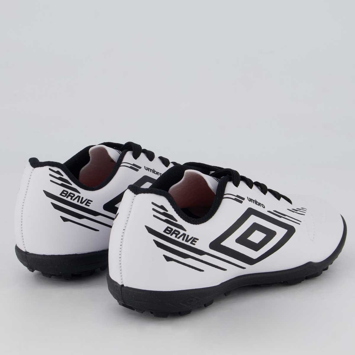 Chuteira Umbro Brave Society Juvenil Branco Branco/Preto 3