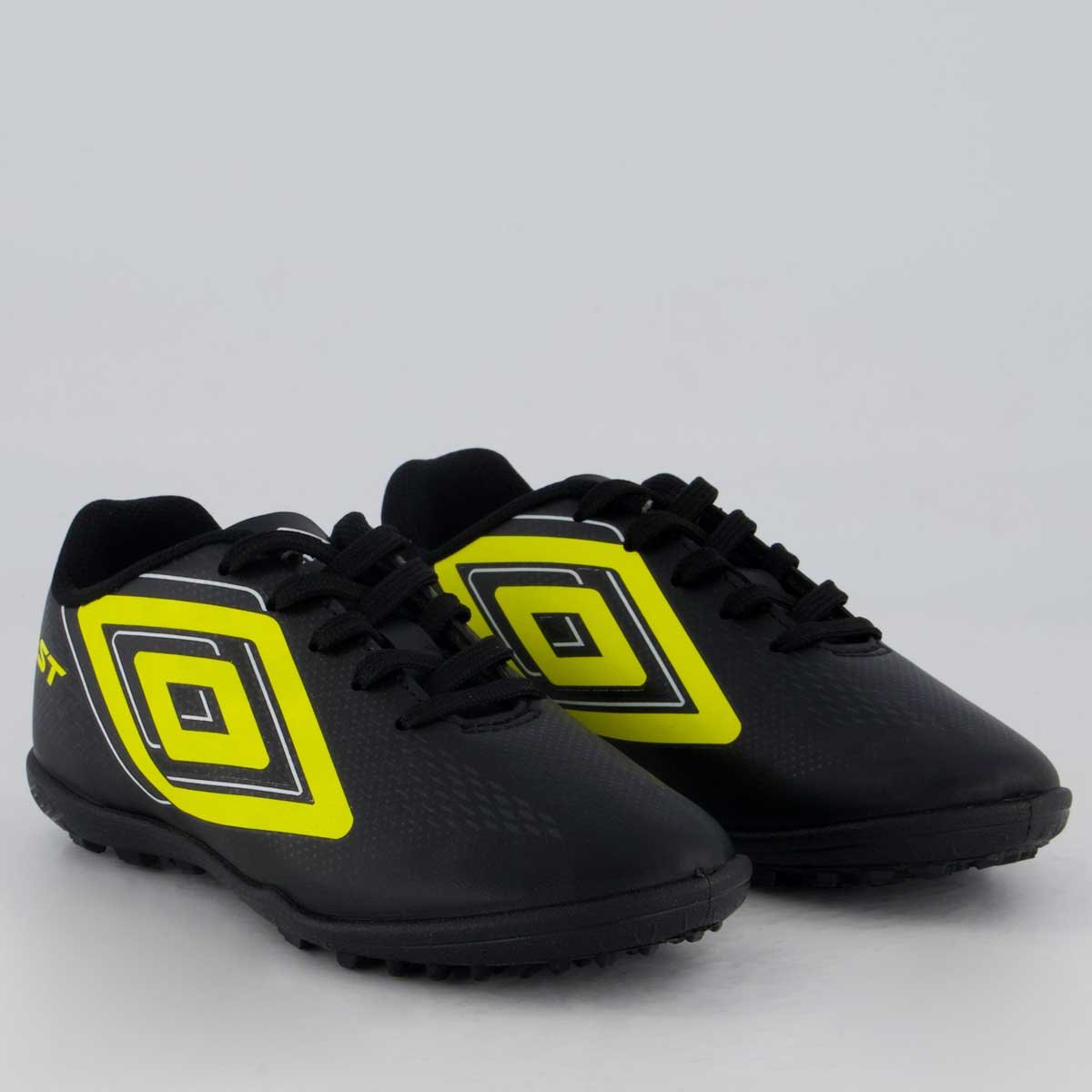 Chuteira Umbro Fast II Society Juvenil Preta e Amarelo Preto/Amarelo 2