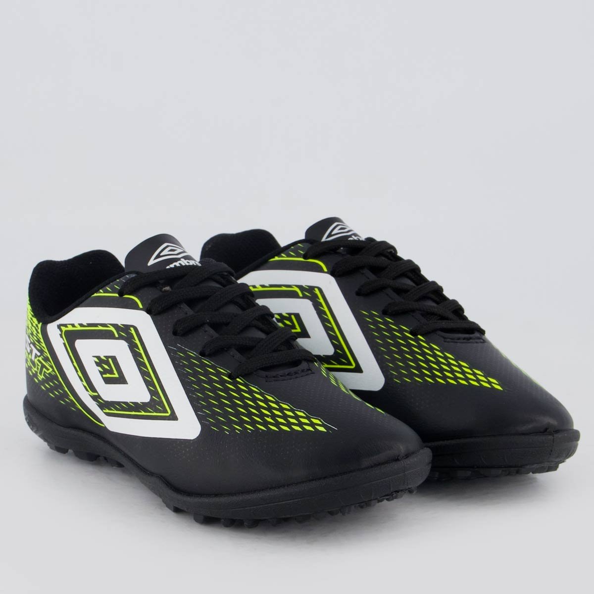 Chuteira Umbro Fast II Society Juvenil Preta Preto/Verde 2