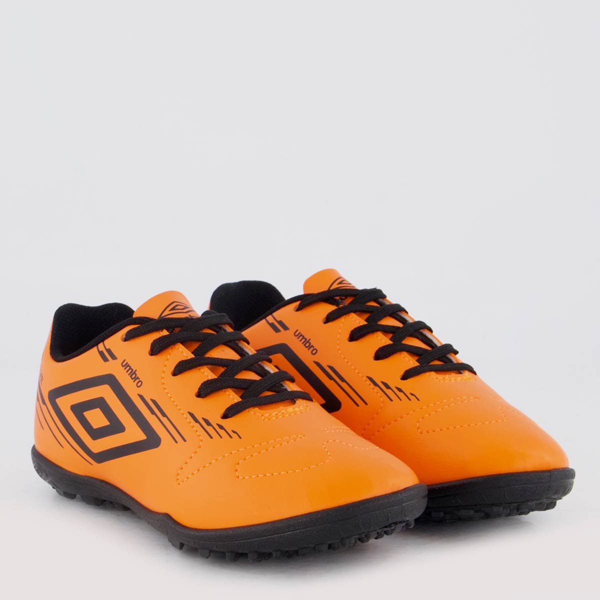 Chuteira Umbro Brave Society Juvenil Laranja e Pre Laranja/Preto 2
