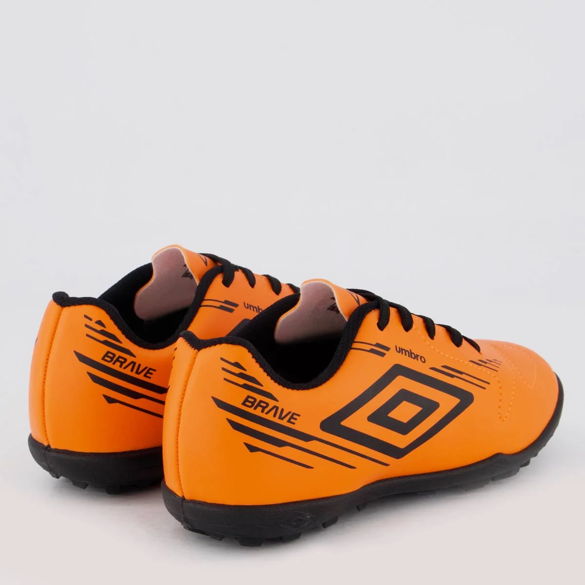 Chuteira Umbro Brave Society Juvenil Laranja e Pre Laranja/Preto 3