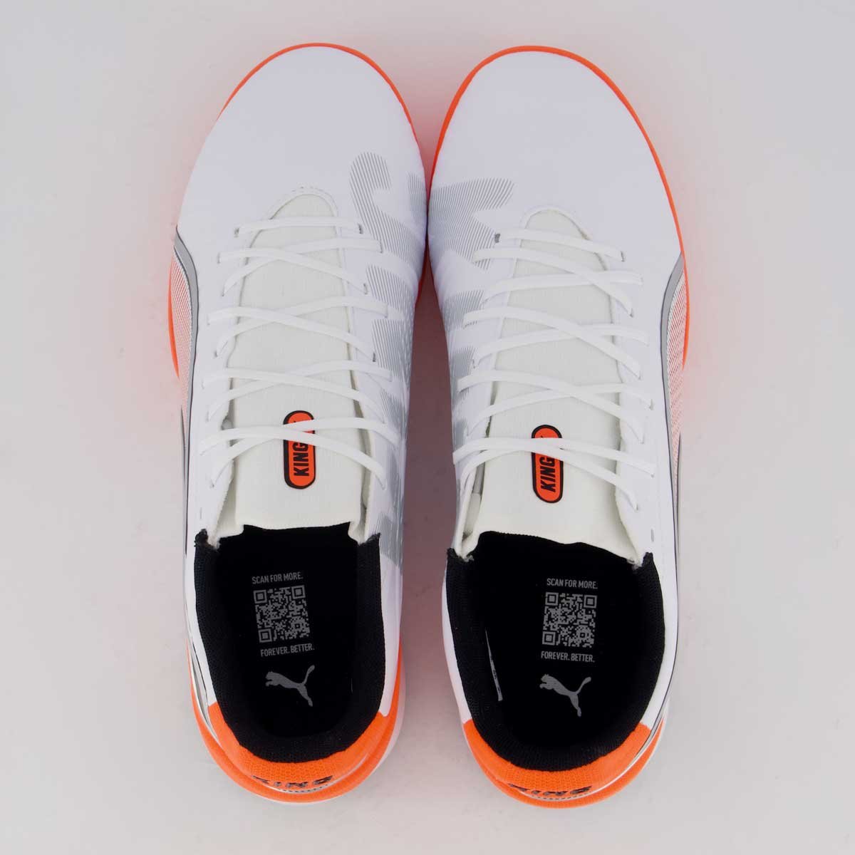 Chuteira Puma King Match TT Society Branca e Laranja Branco/Laranja 4