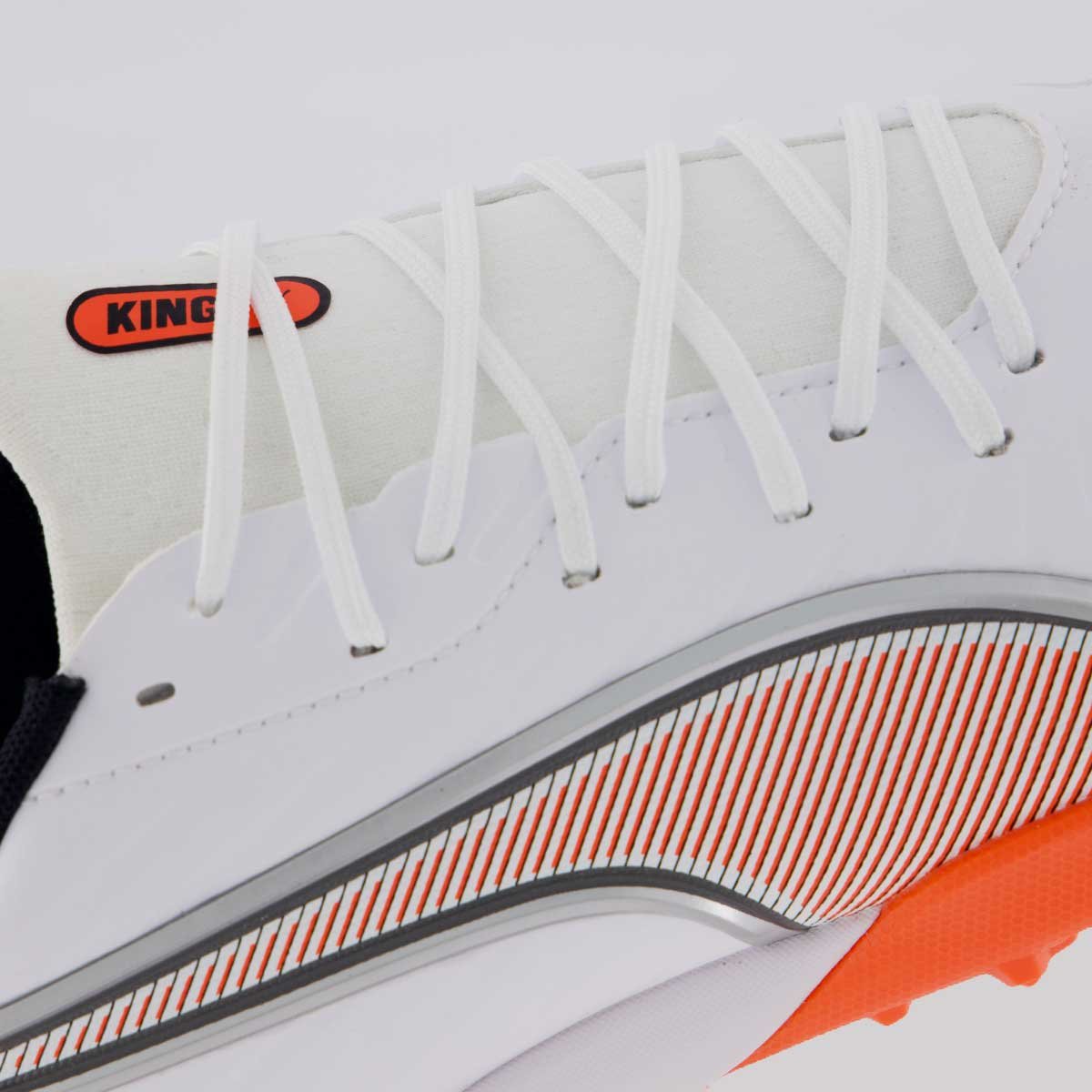Chuteira Puma King Match TT Society Branca e Laranja Branco/Laranja 7