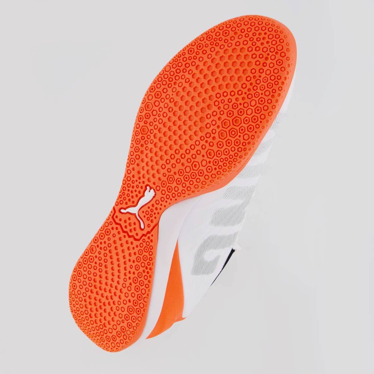 Chuteira Puma King Match IT Futsal Branca e Laranja Branco/Laranja 5