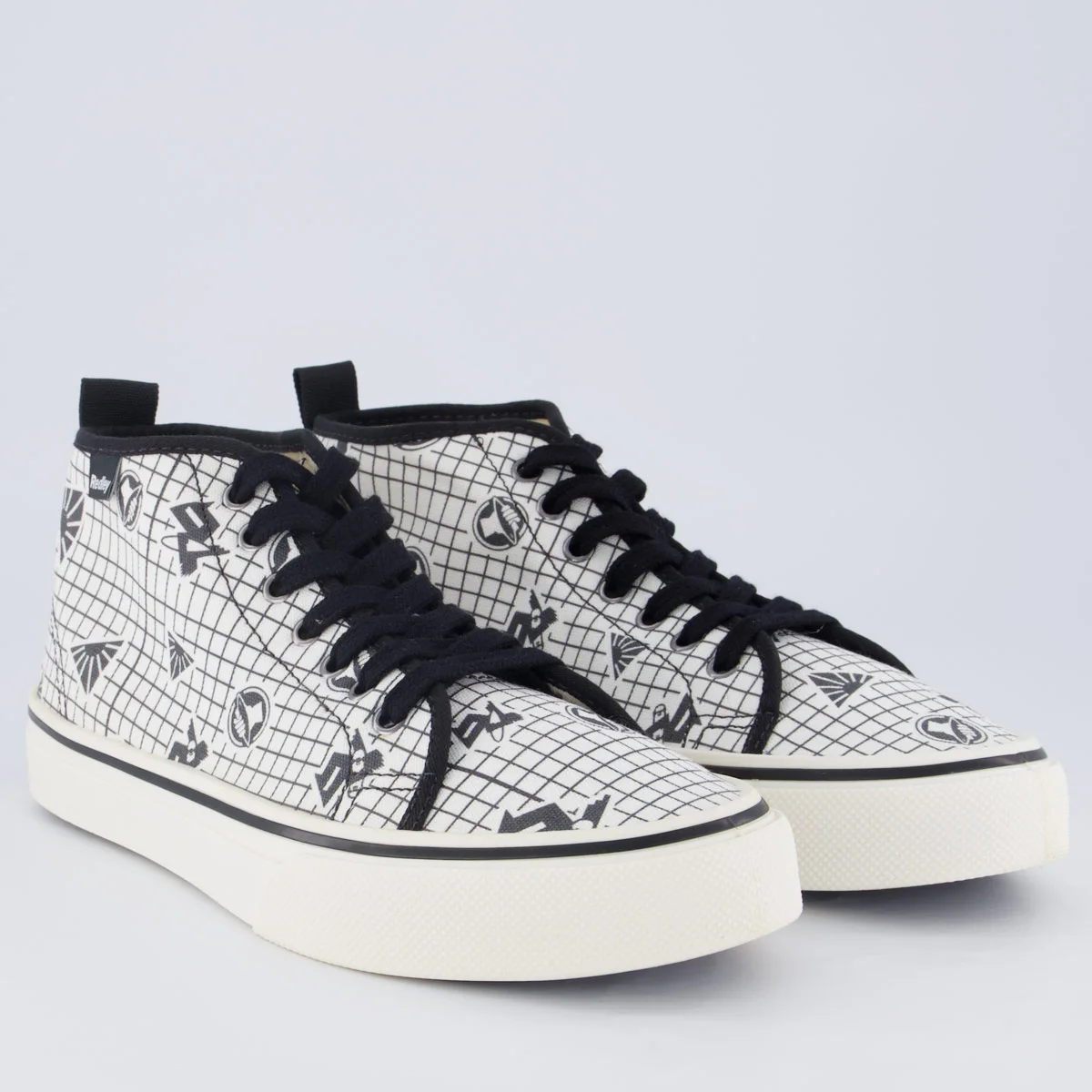Tênis Redley Cano Médio Print Branco e Preto Branco/Preto 2