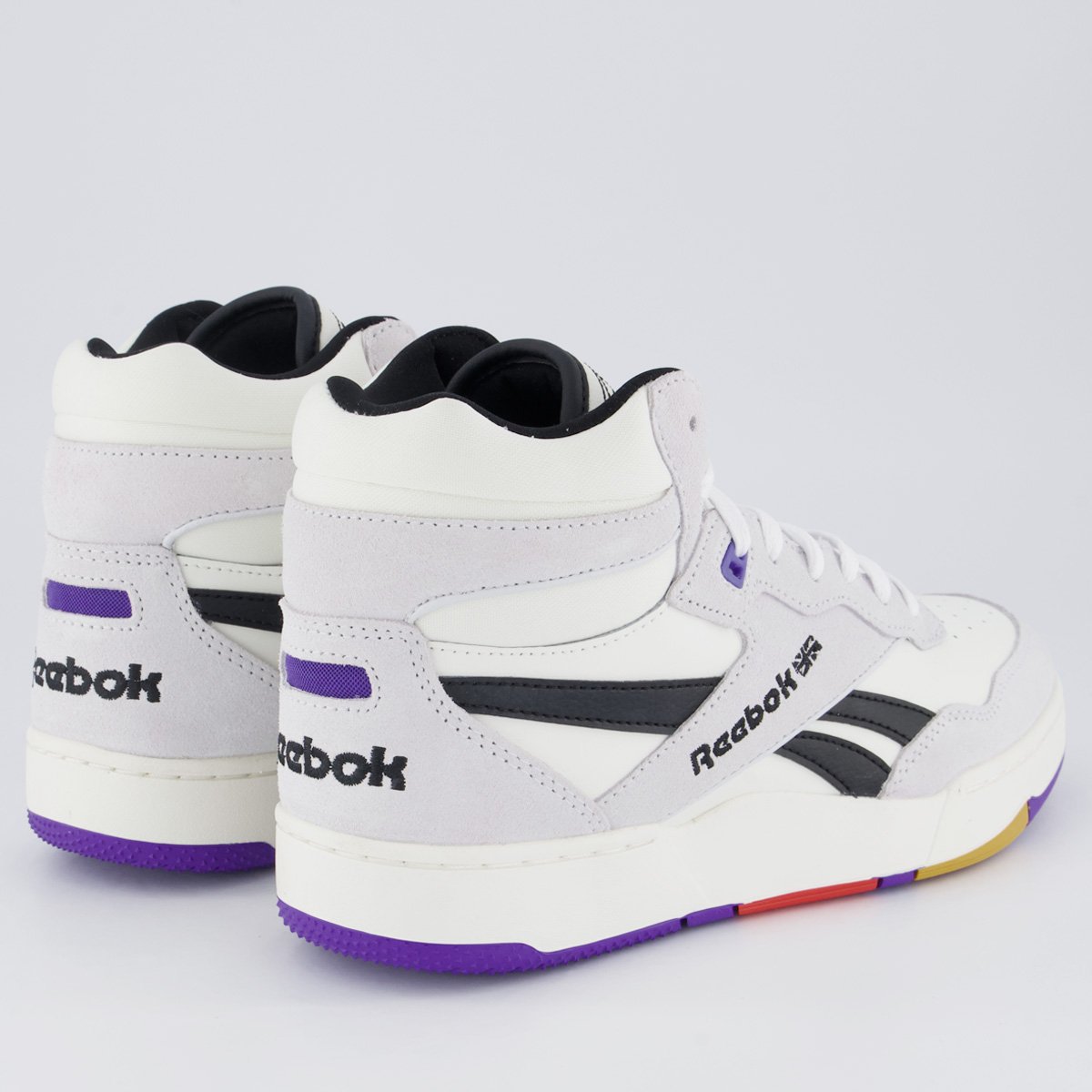 Tênis Reebok BB 4000 II Mid Off White e Roxo Off White/Preto 3