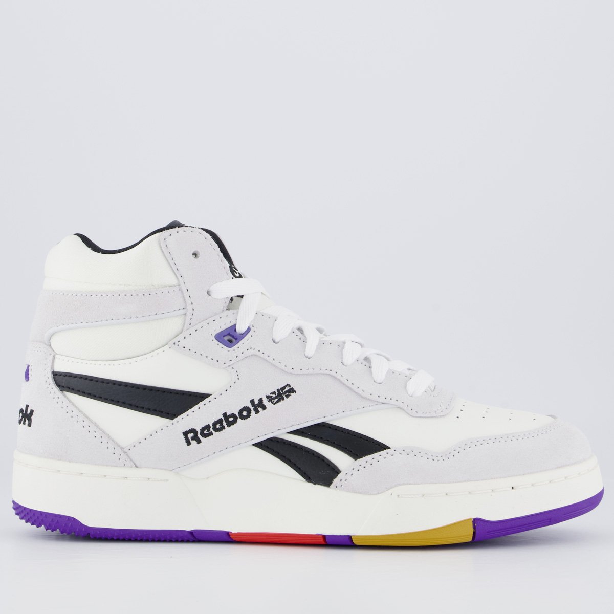 Tênis Reebok BB 4000 II Mid Off White e Roxo Off White/Preto
