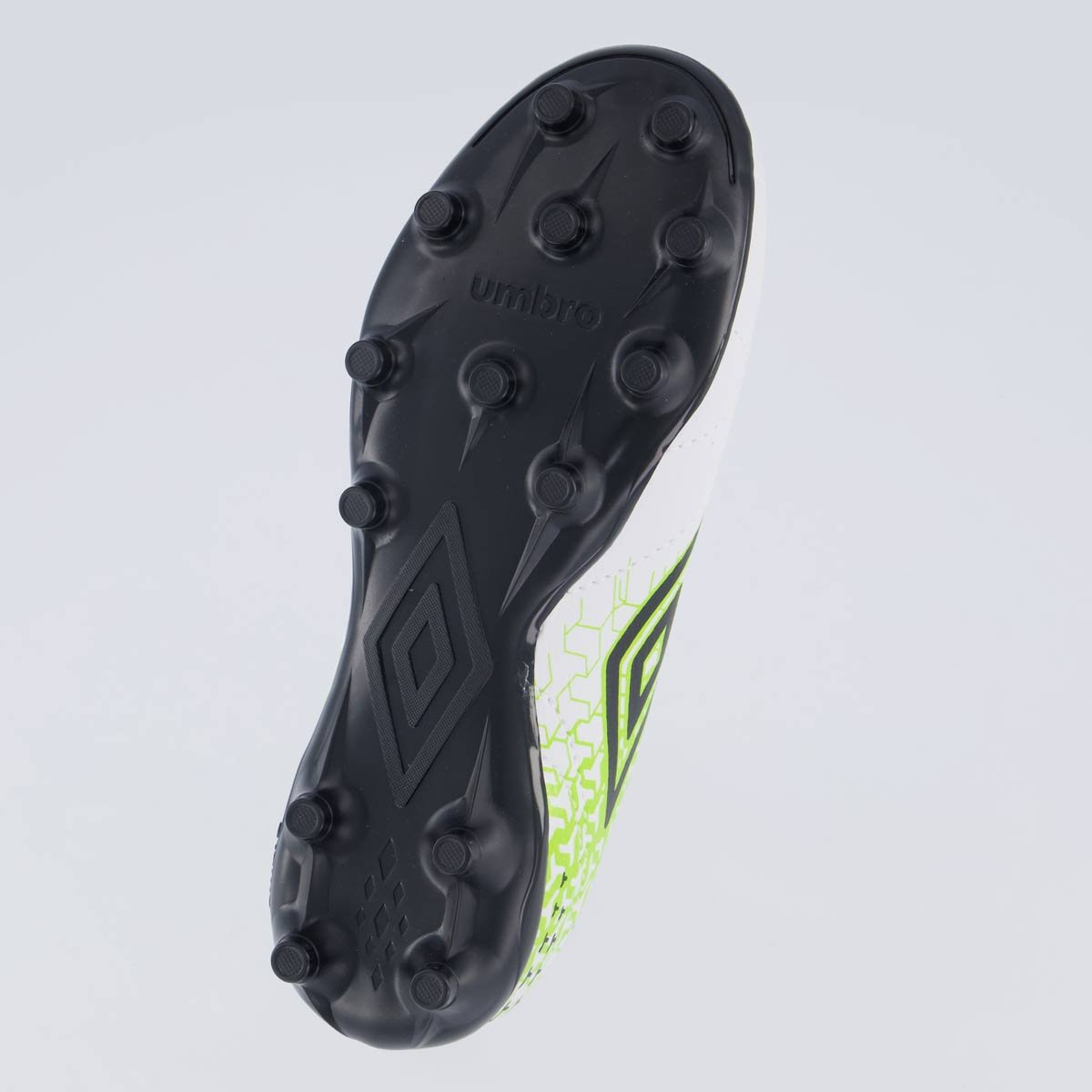 Chuteira Umbro Class Neo Campo Juvenil Branca e Ve Branco/Amarelo/Preto 5