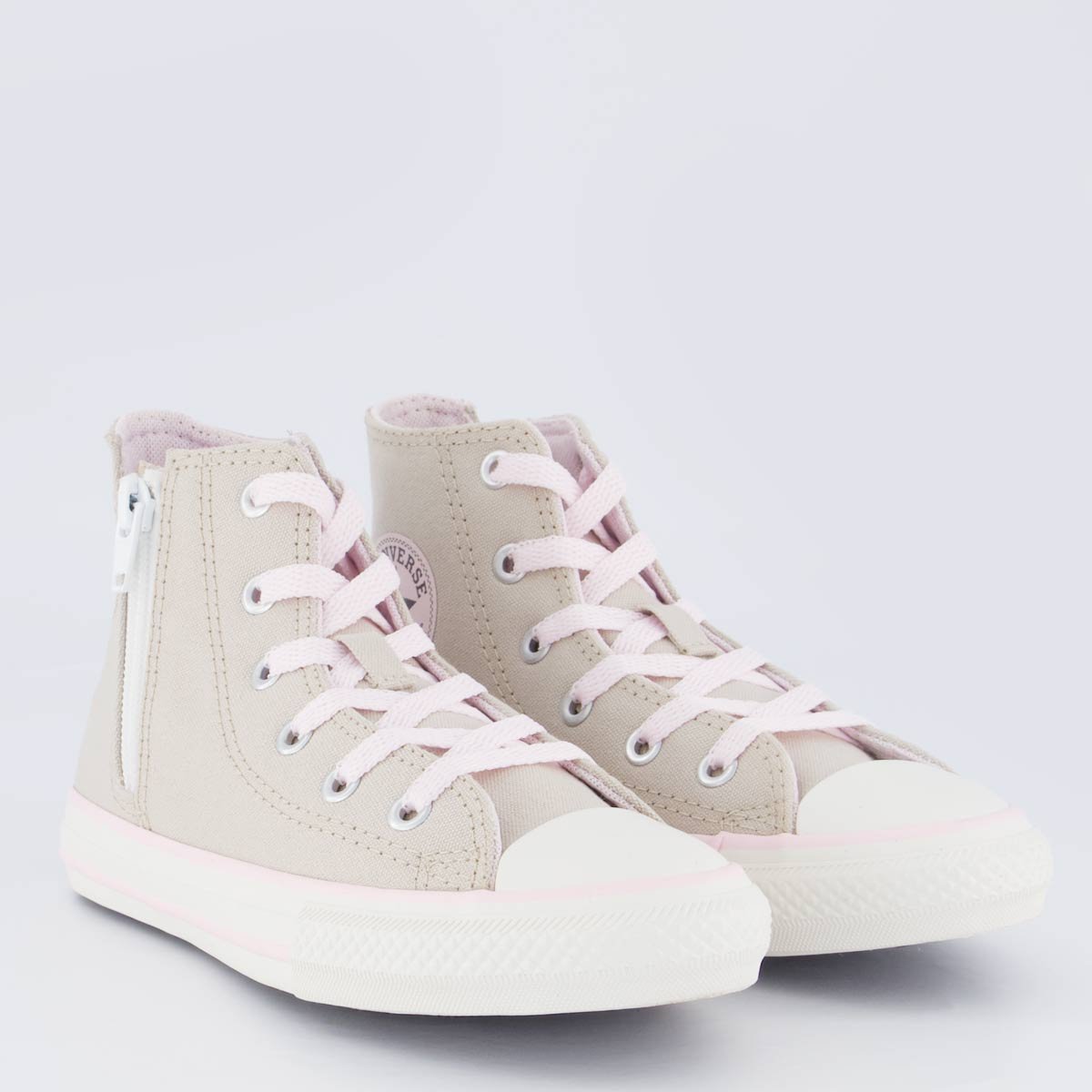 Tênis Converse All Star SZ Cano Alto Juvenil Bege e Rosa Bege 6